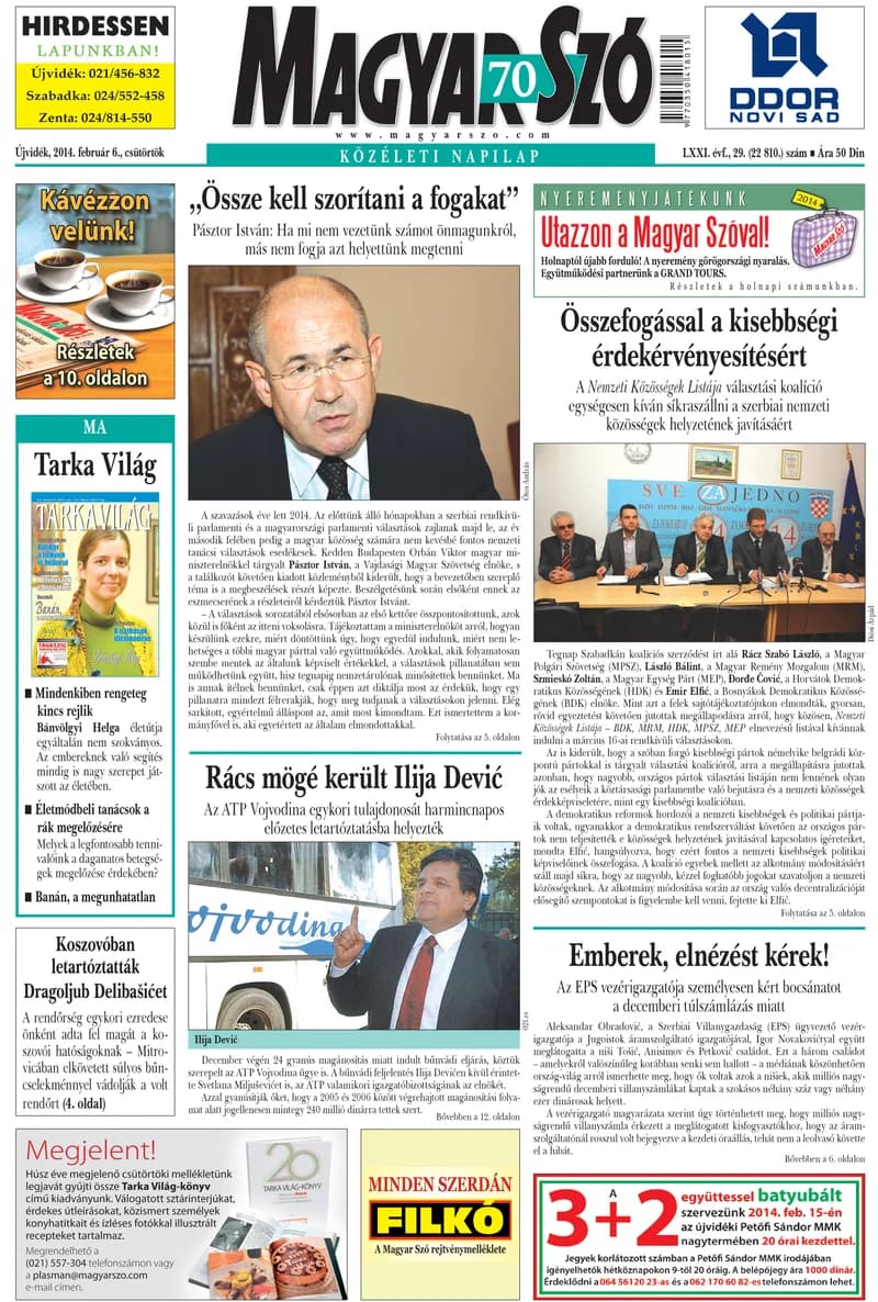 Magyar Szó, 71. évf. 2014. február 6. 29. sz. 1–20. oldal
