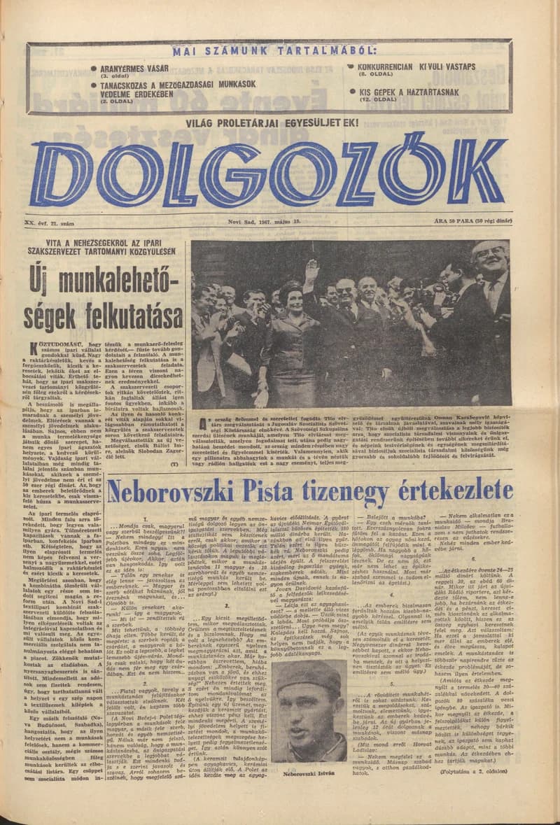 Dolgozók, 21. évf. 1967. május 19. 21. sz.