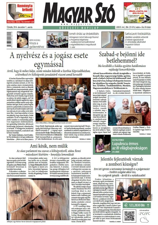 Magyar Szó, 73. évf. 2016. december 7. 286. sz. 1–16. oldal
