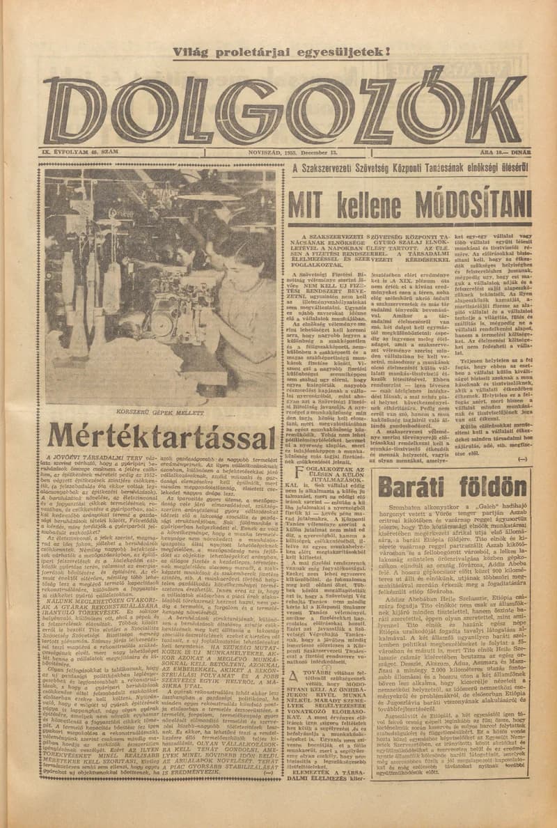 Dolgozók, 9. évf. 1955. december 13. 49. sz.