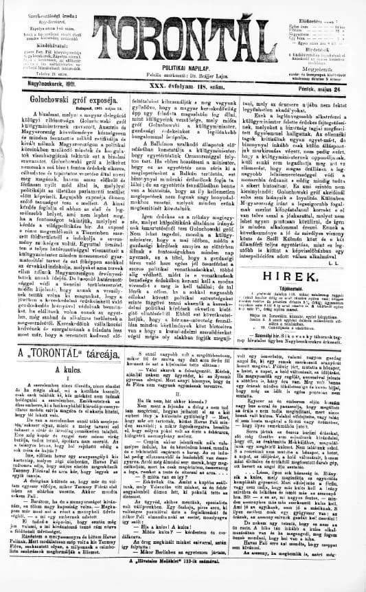 Torontál, 30. évf. 1901. május 24. 118. sz.