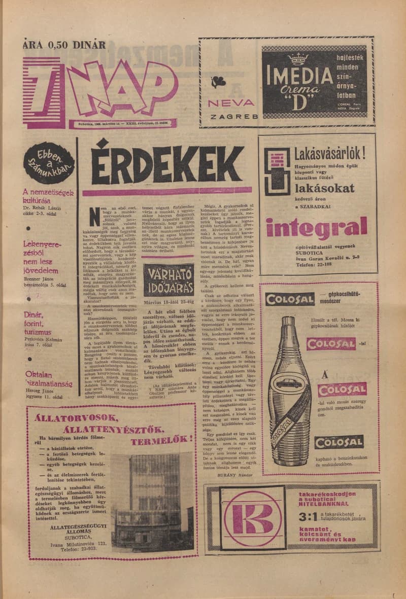 7 Nap, 23. évf. 1968. március 15. 12. sz. 1–16. oldal