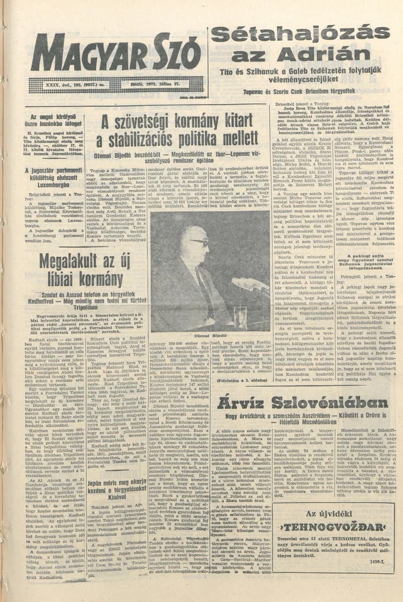 Magyar Szó, 29. évf. 1972. július 17. 195. sz. 1–8. oldal