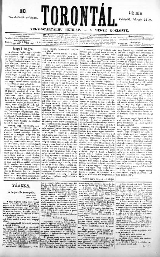 Torontál, 12. évf. 1883. február 22. 8. sz.