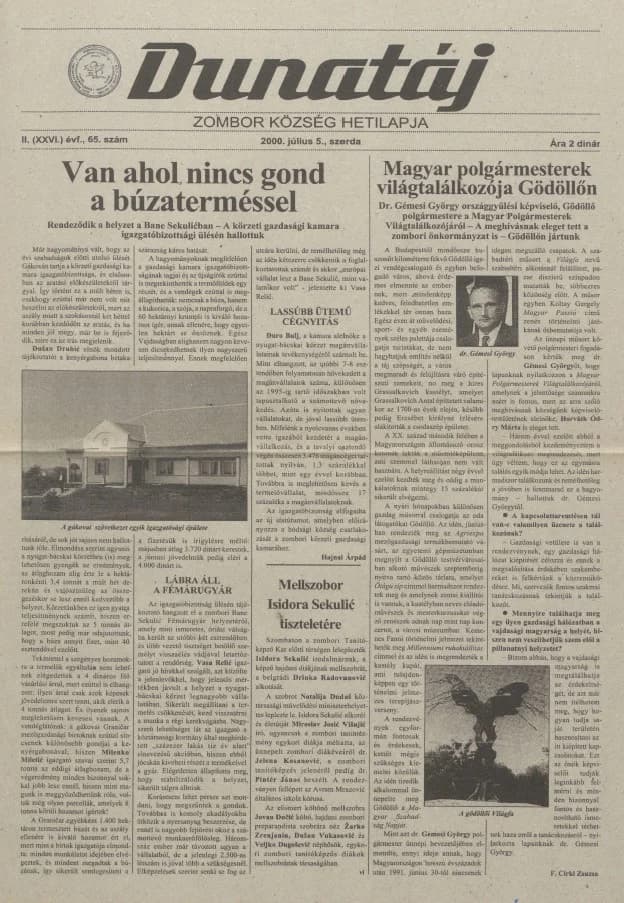 Dunatáj, 2. évf. 2000. július 5. 65. sz.