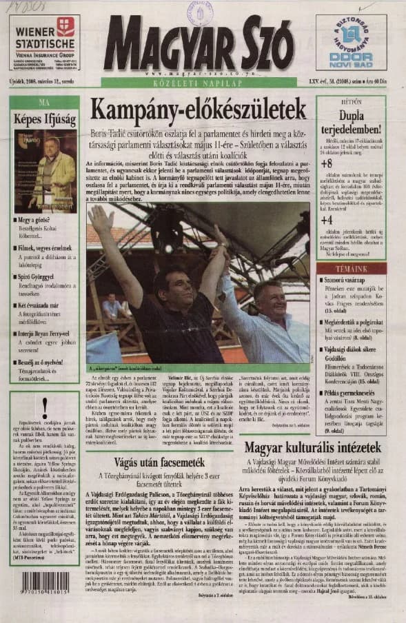 Magyar Szó, 65. évf. 2008. március 12. 58. sz. 1–20. oldal
