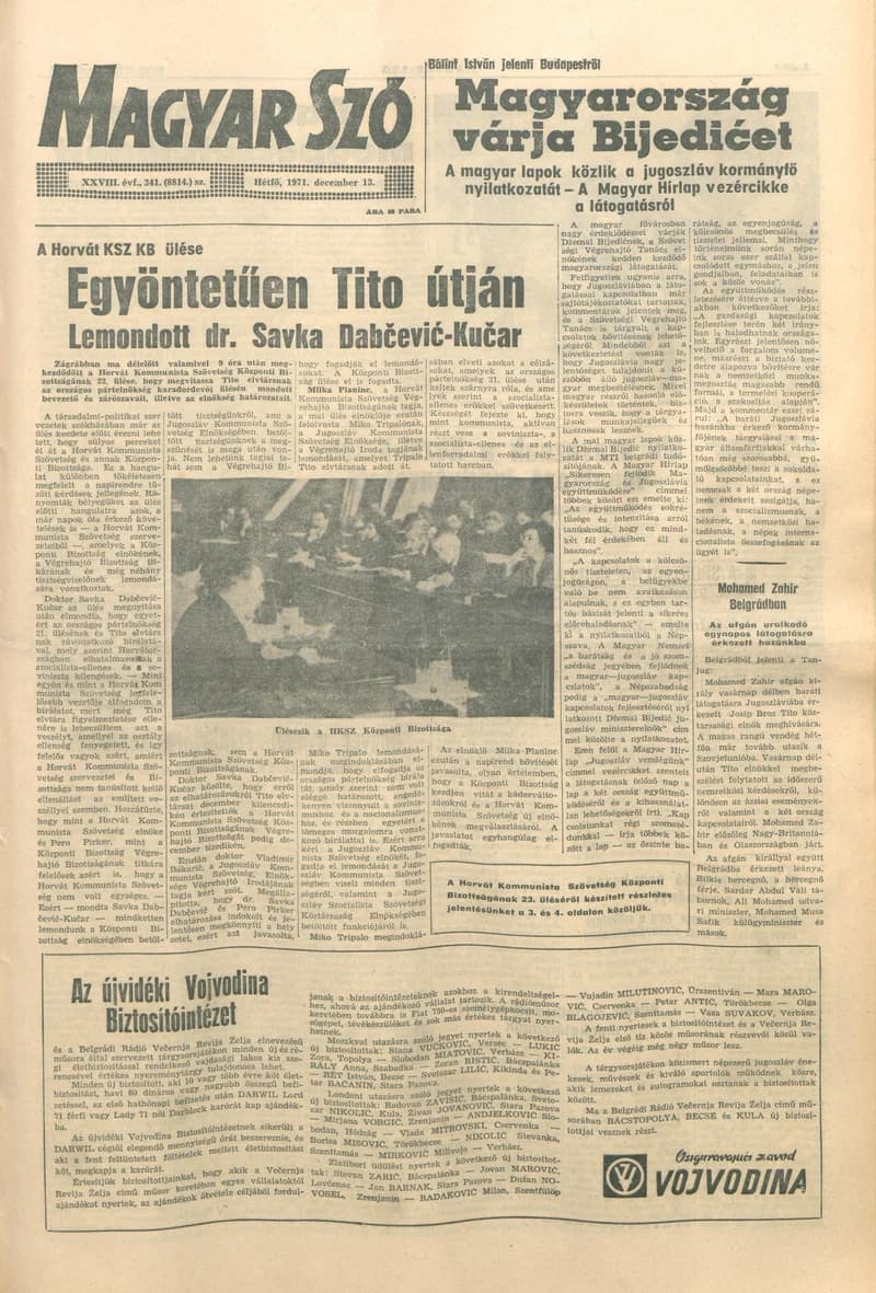 Magyar Szó, 28. évf. 1971. december 13. 341. sz. 1–10. oldal
