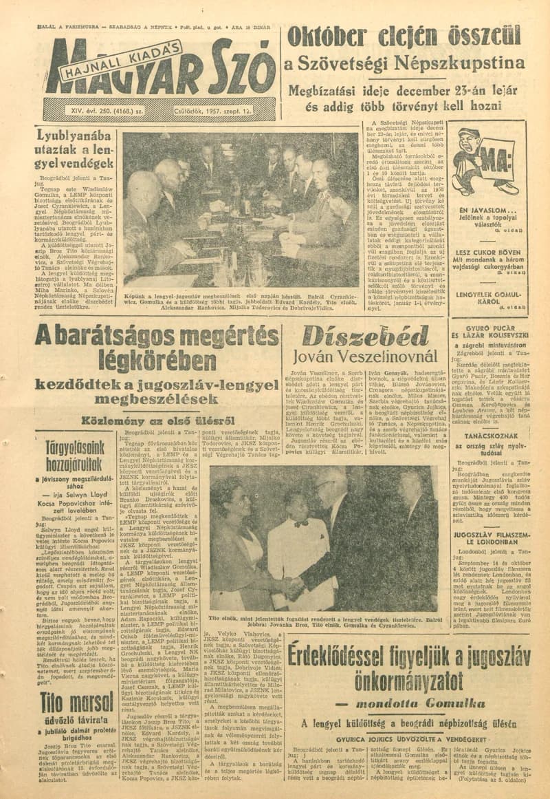 Magyar Szó, 14. évf. 1957. szeptember 12. 250. sz. 1–14. oldal