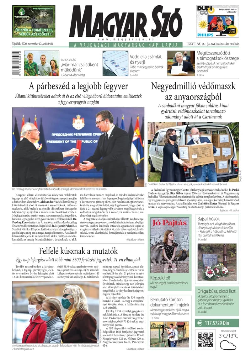 Magyar Szó, 77. évf. 2020. november 12. 261. sz. 1–20. oldal