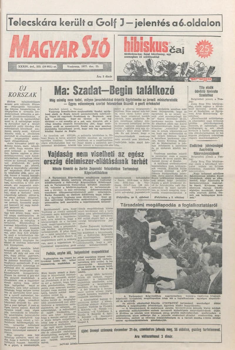 Magyar Szó, 34. évf. 1977. december 25. 353. sz.