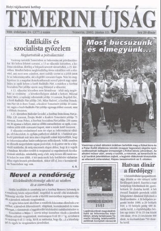 Temerini Újság, 8. évf. 2002. június 13. 24. sz.