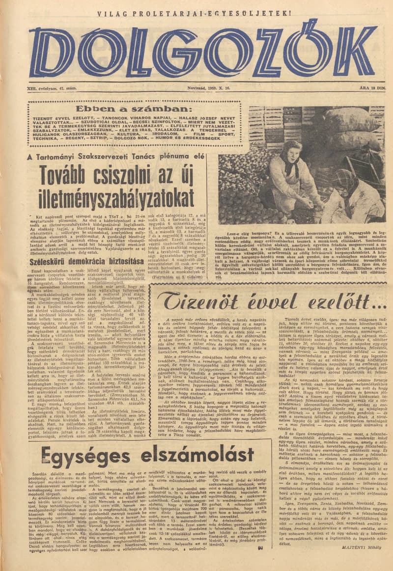 Dolgozók, 13. évf. 1959. október 16. 42. sz.