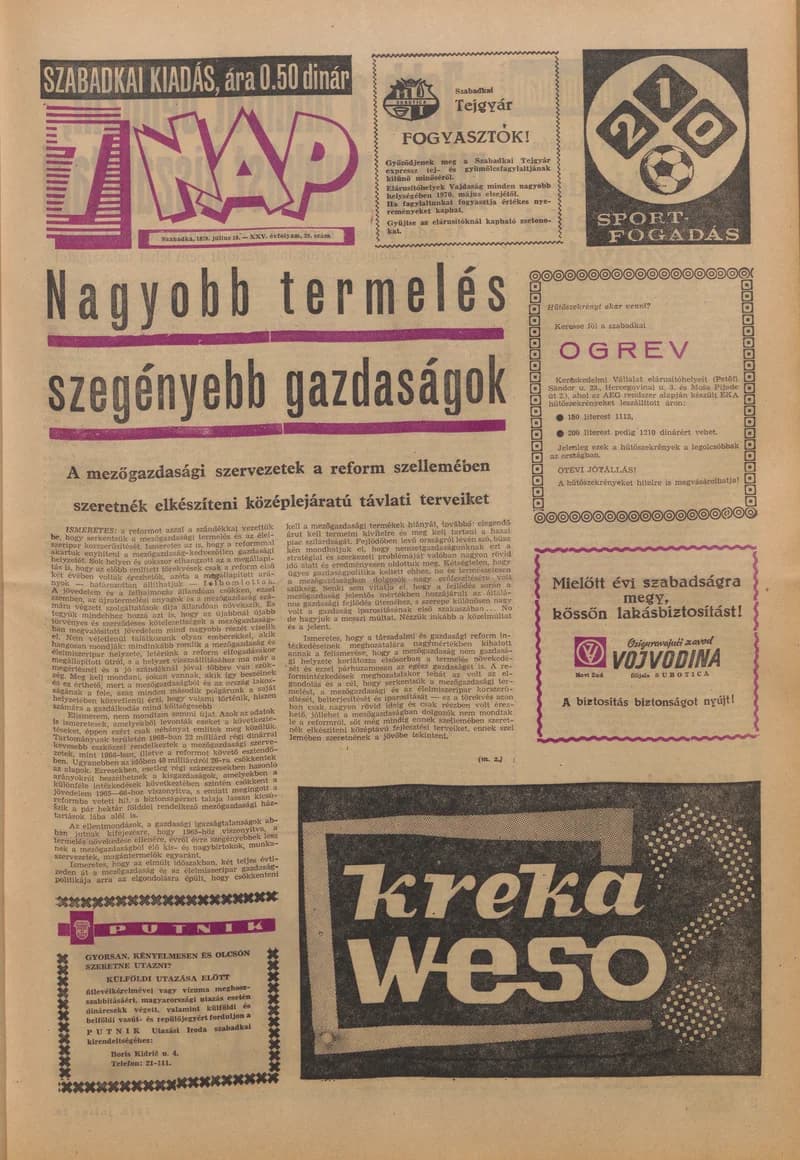 7 Nap, 25. évf. 1970. július 10. 29. sz. 1–16. oldal
