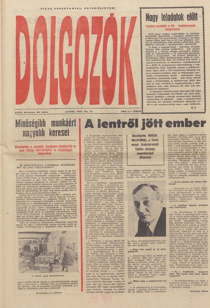 Dolgozók, 28. évf. 1974. december 13. 50. sz.
