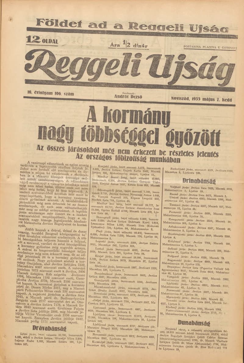 Reggeli Újság, 16. évf. 1935. május 7. 106. sz.