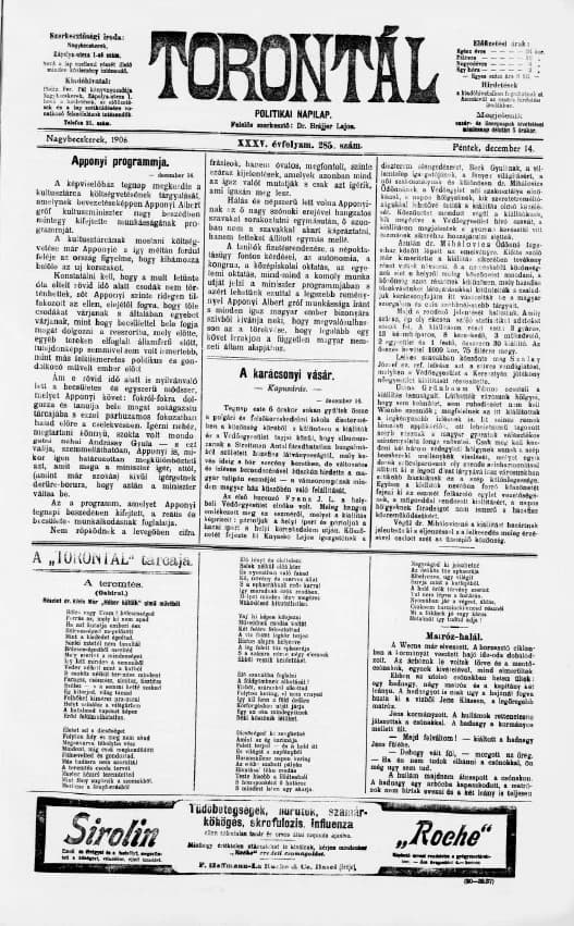 Torontál, 35. évf. 1906. december 14. 285. sz.