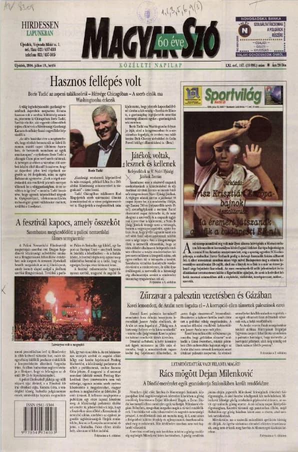 Magyar Szó, 61. évf. 2004. július 19. 167. sz. 1–12. oldal