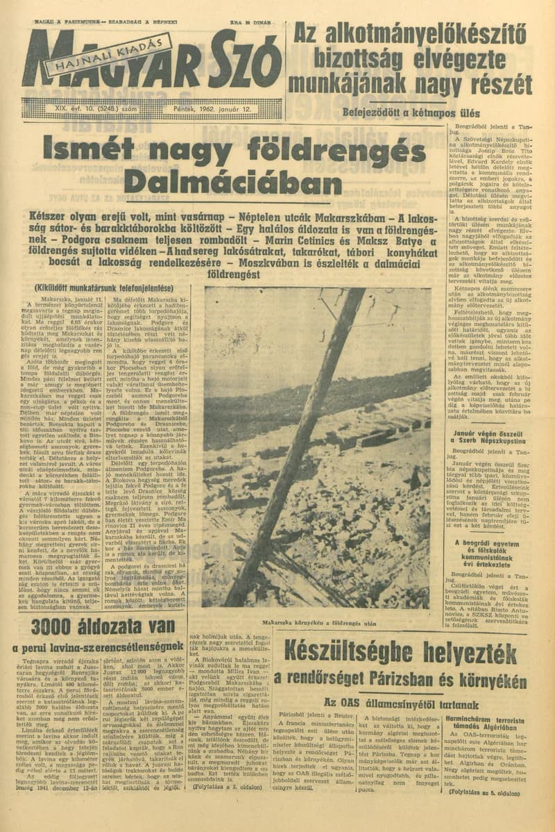 Magyar Szó, 19. évf. 1962. január 12. 10. sz. 1–14. oldal