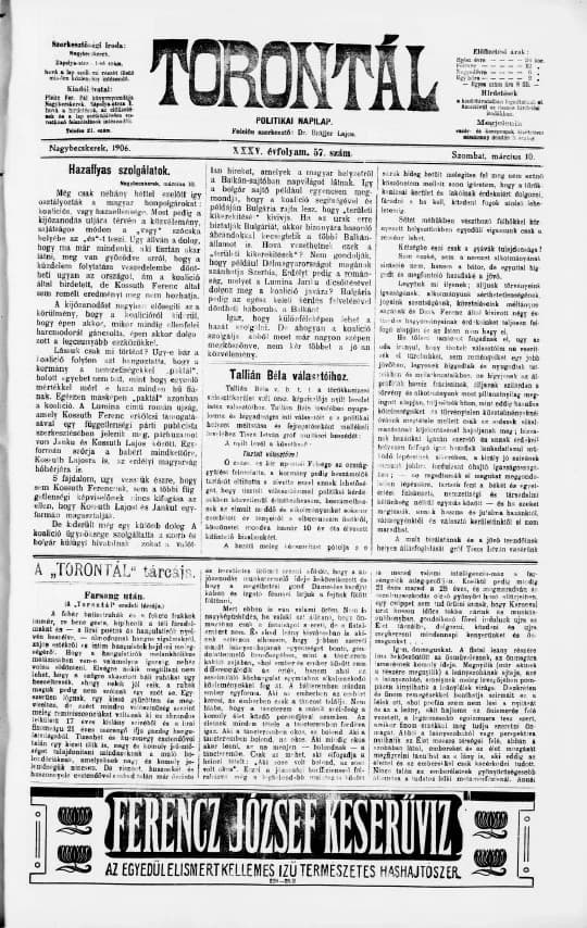 Torontál, 35. évf. 1906. március 10. 57. sz.