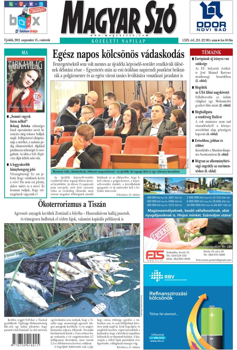 Magyar Szó, 69. évf. 2012. szeptember 13. 213. sz. 1–20. oldal