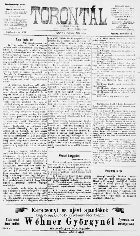 Torontál, 26. évf. 1897. december 18. 289. sz.