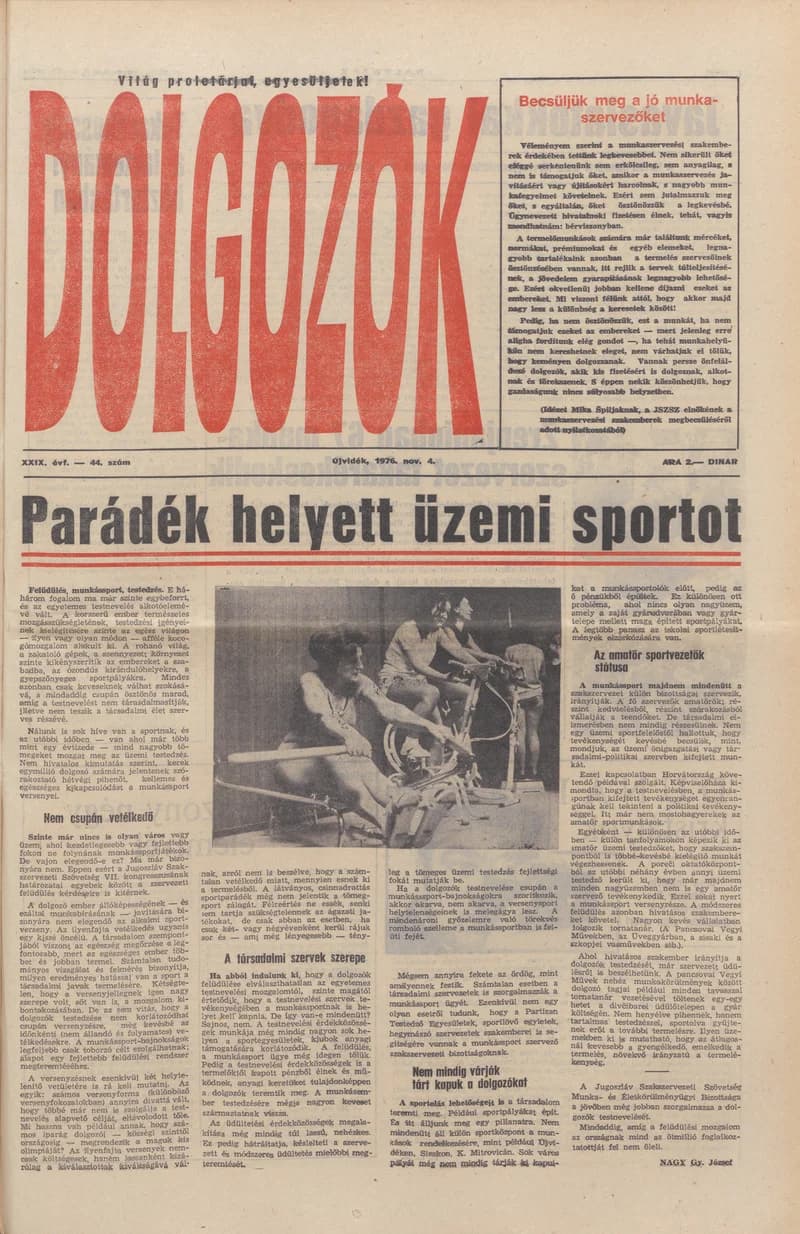Dolgozók, 30. évf. 1976. november 4. 44. sz.