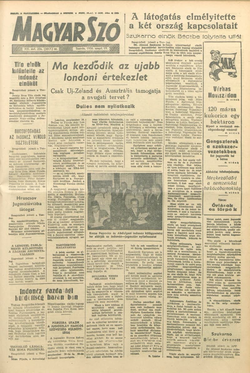 Magyar Szó, 13. évf. 1956. szeptember 19. 256. sz. 1–10. oldal