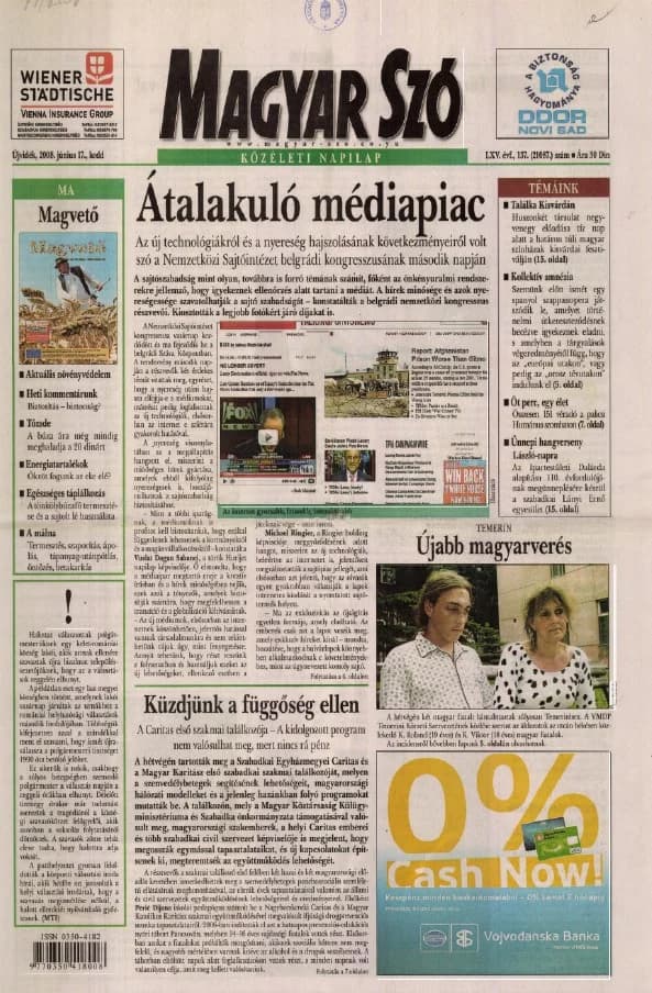 Magyar Szó, 65. évf. 2008. június 17. 137. sz. 1–20. oldal