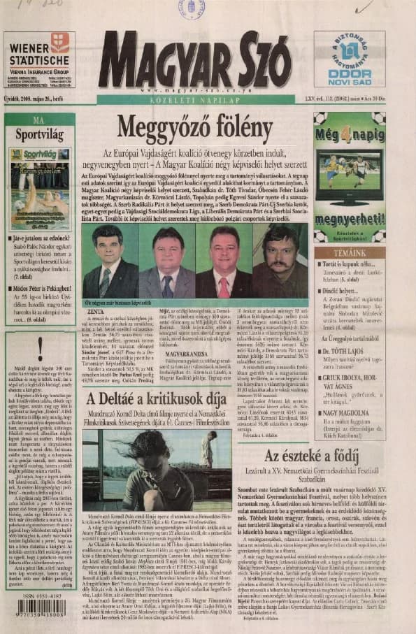 Magyar Szó, 65. évf. 2008. május 26. 118. sz. 1–12. oldal