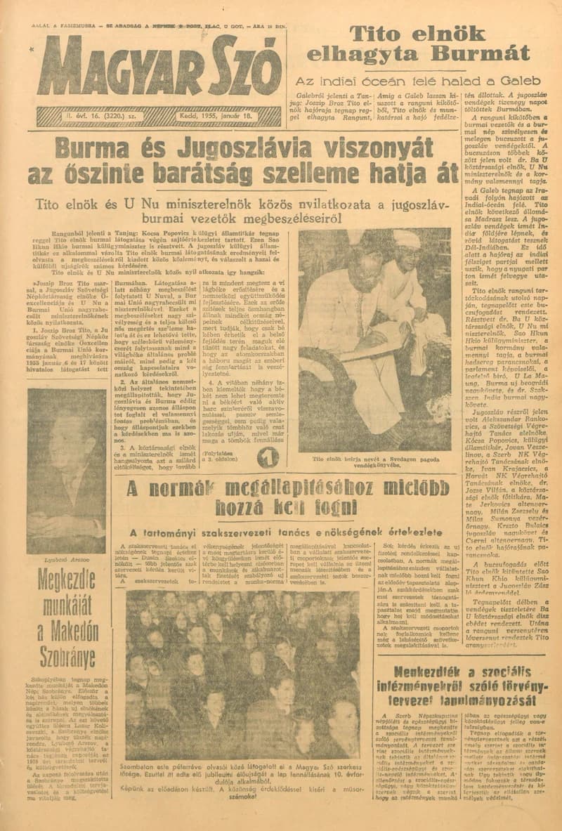 Magyar Szó, 12. évf. 1955. január 18. 16. sz. 1–8. oldal