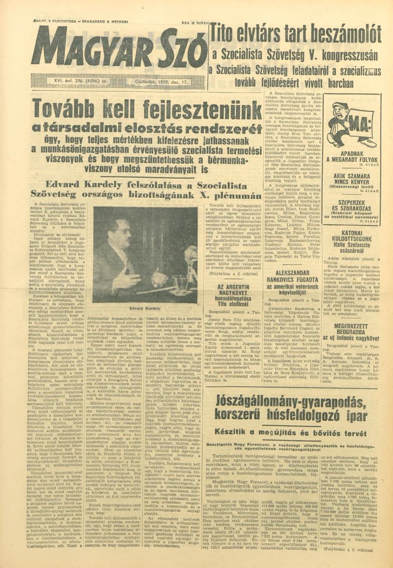 Magyar Szó, 16. évf. 1959. december 17. 296. sz. 1–24. oldal