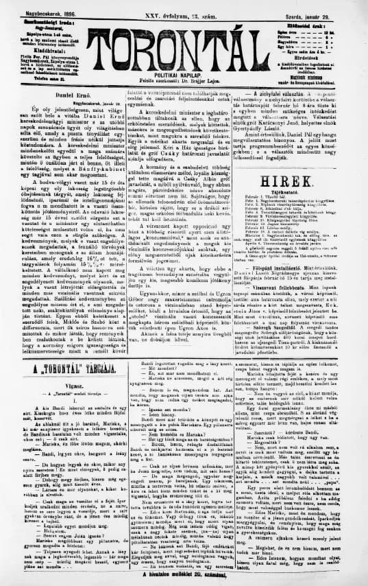 Torontál, 25. évf. 1896. január 29. 23. sz.