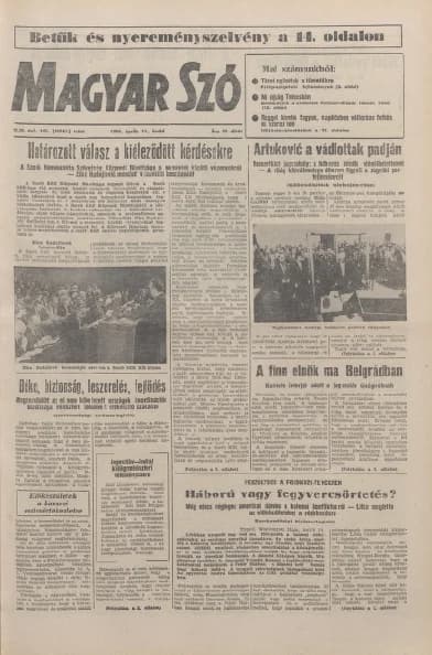 Magyar Szó, 43. évf. 1986. április 15. 103. sz. 1–20. oldal