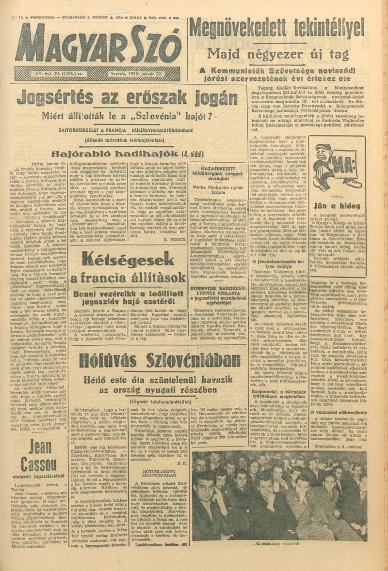 Magyar Szó, 15. évf. 1958. január 22. 20. sz. 1–10. oldal