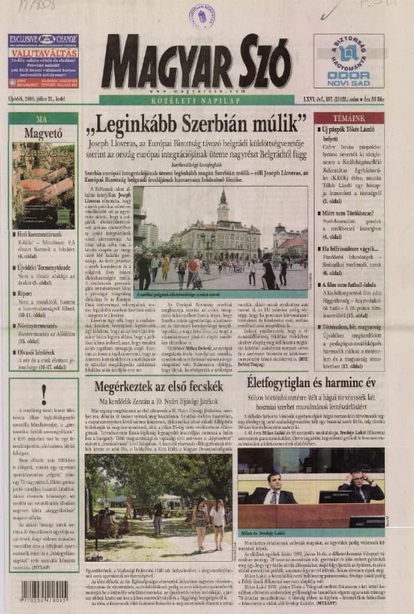 Magyar Szó, 66. évf. 2009. július 21. 167. sz. 1–16. oldal