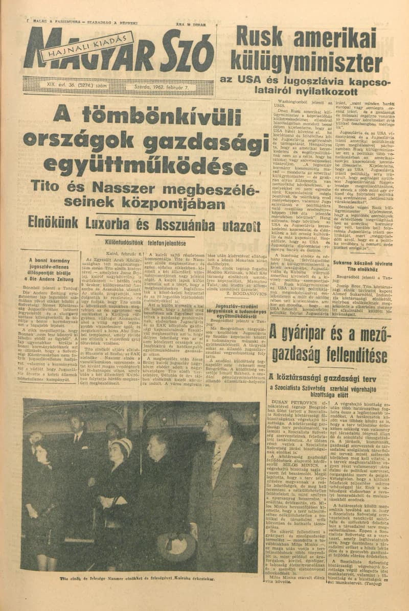 Magyar Szó, 19. évf. 1962. február 7. 36. sz. 1–14. oldal