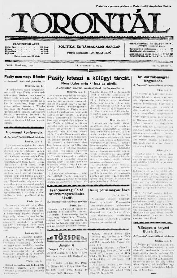 Torontál, 51. évf. 1922. január 6. 5. sz.