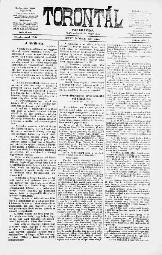 Torontál, 35. évf. 1906. július 6. 152. sz.