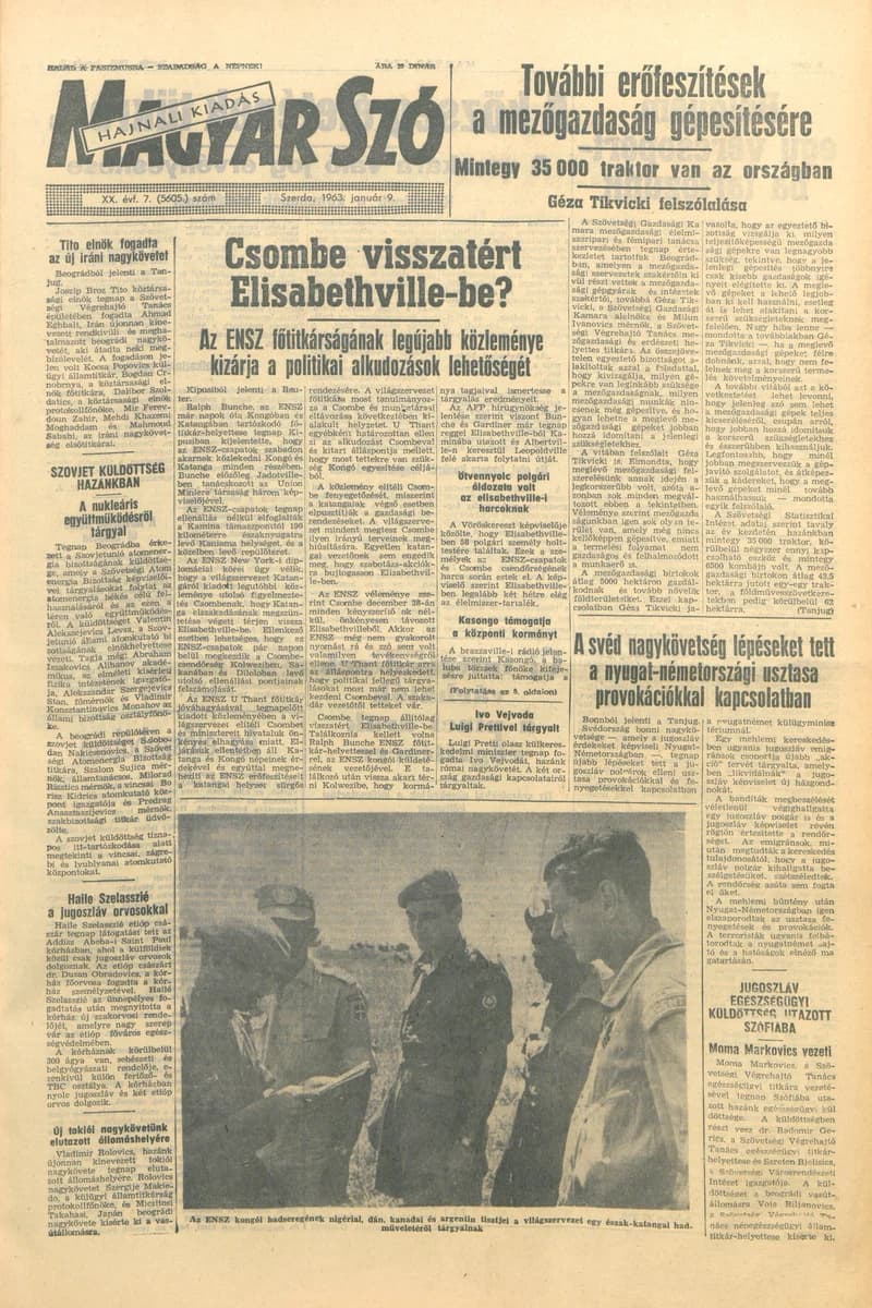 Magyar Szó, 20. évf. 1963. január 9. 7. sz. 1–14. oldal