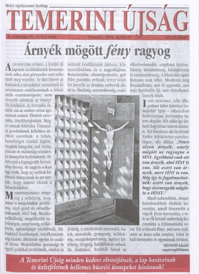 Temerini Újság, 10. évf. 2004. április 8. 15. sz.