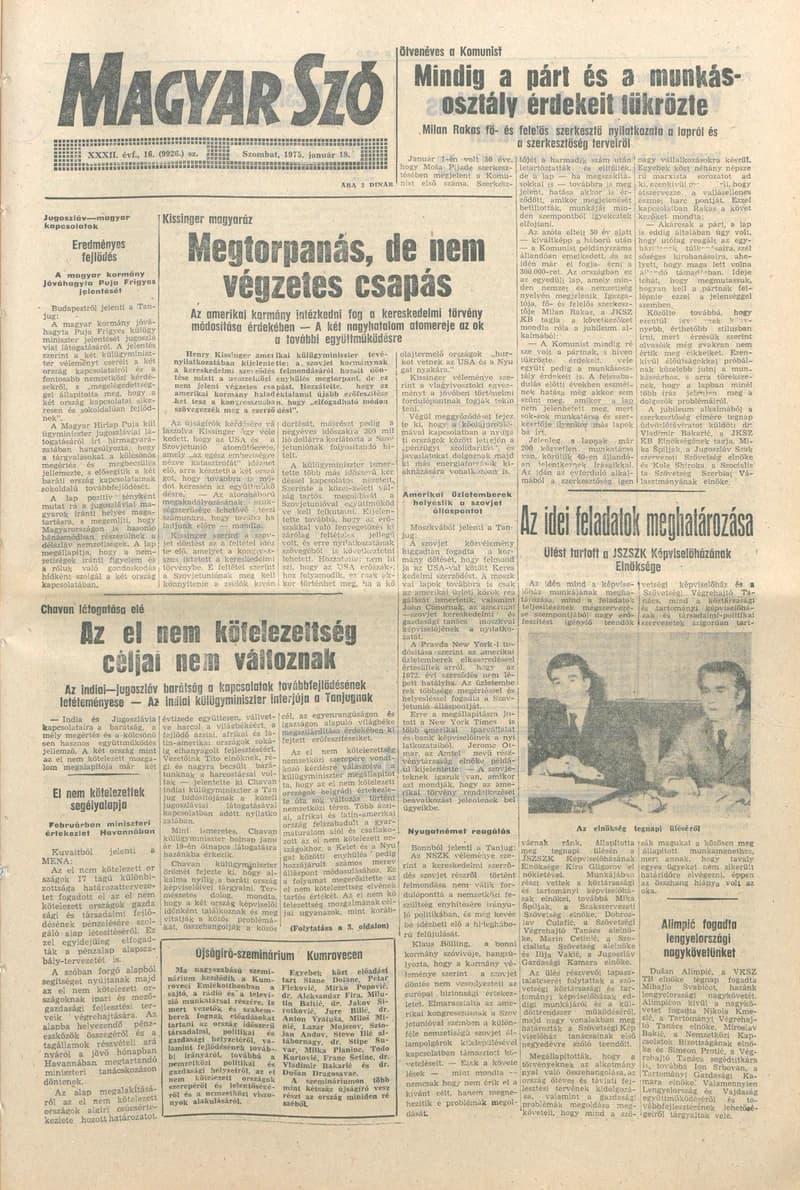 Magyar Szó, 32. évf. 1975. január 18. 16. sz.