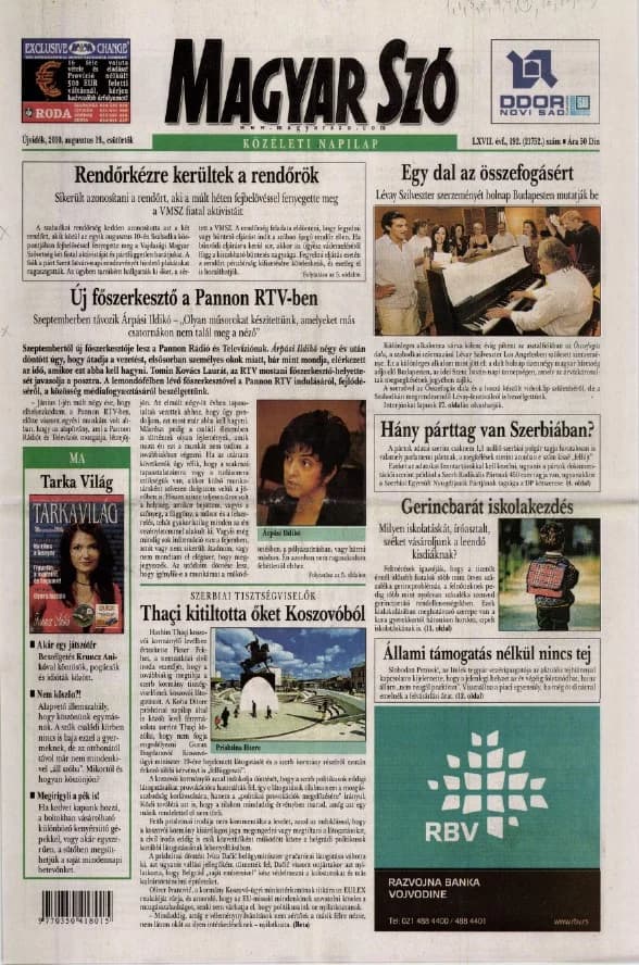 Magyar Szó, 67. évf. 2010. augusztus 19. 192. sz. 1–20. oldal