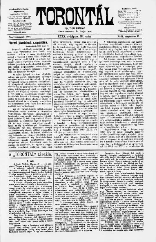 Torontál, 35. évf. 1906. szeptember 18. 212. sz.