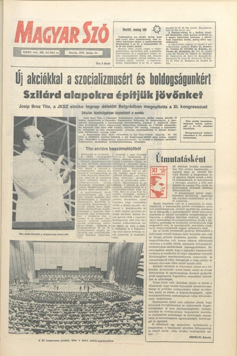 Magyar Szó, 35. évf. 1978. június 21. 168. sz. 1–36. oldal