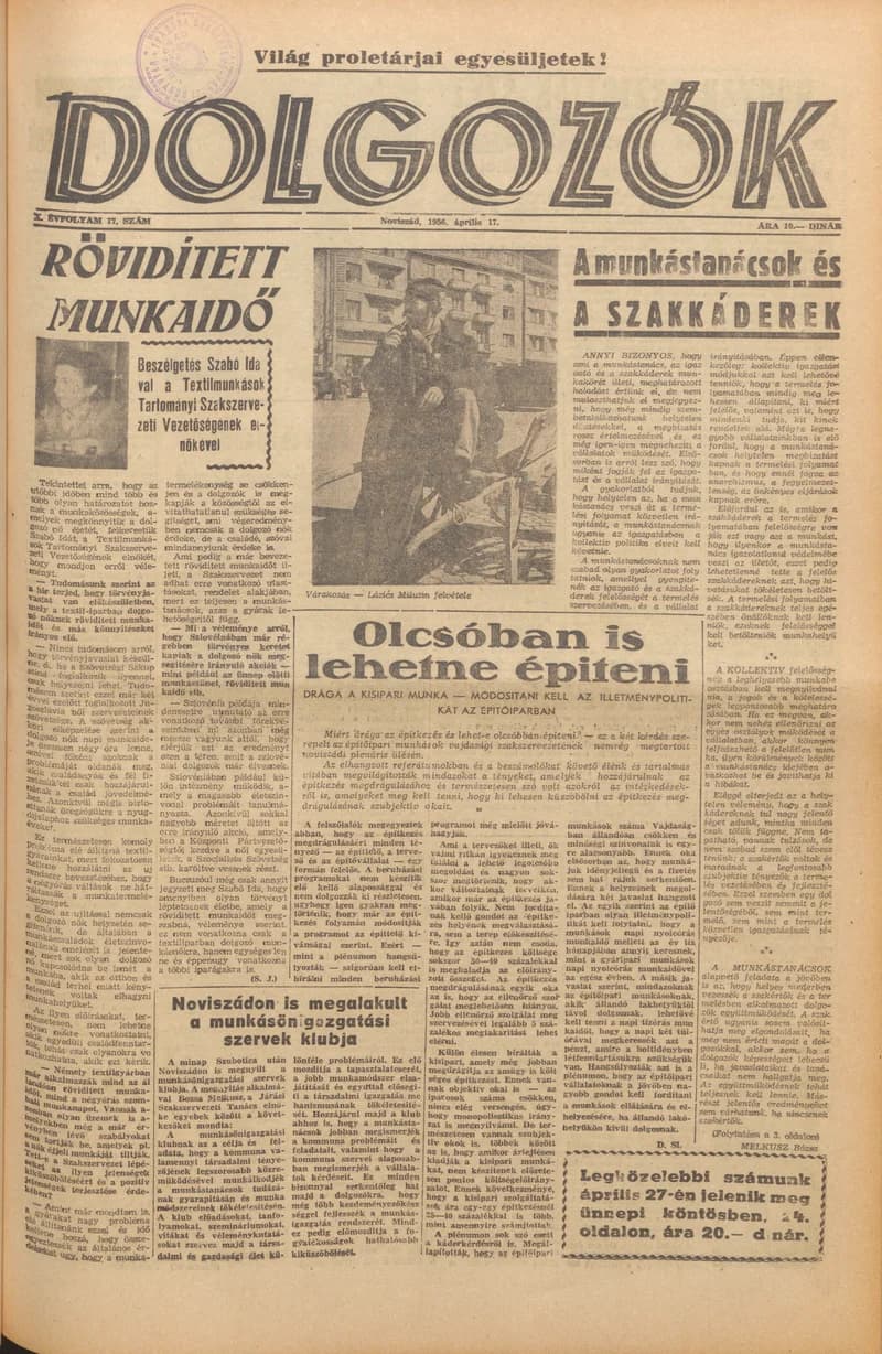 Dolgozók, 10. évf. 1956. április 17. 17. sz.
