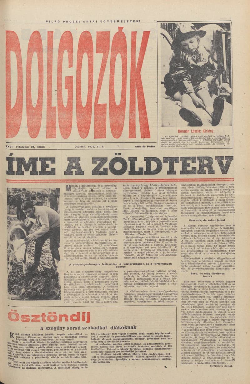 Dolgozók, 27. évf. 1973. június 8. 23. sz.