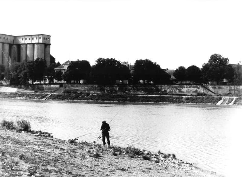 A zentai Tisza-part a Tisza bánáti oldaláról