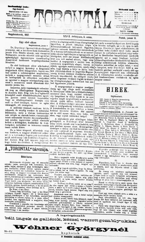 Torontál, 26. évf. 1897. január 8. 5. sz.