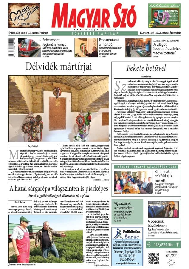 Magyar Szó, 75. évf. 2018. október 6. – 7. 233. sz. 1–42. oldal