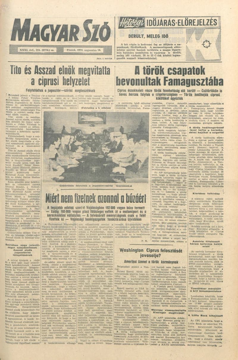 Magyar Szó, 31. évf. 1974. augusztus 16. 224. sz. 1–12. oldal
